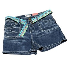 Mudd Denim Jean Shorts Girls Size 14 Belt Adjustable Waist