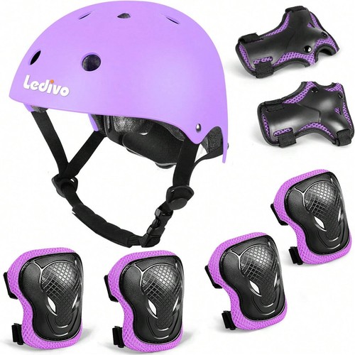 Kids Bike Helmet Set for Boys Girls - Knee Elbow Pads, Skate Safety Gear