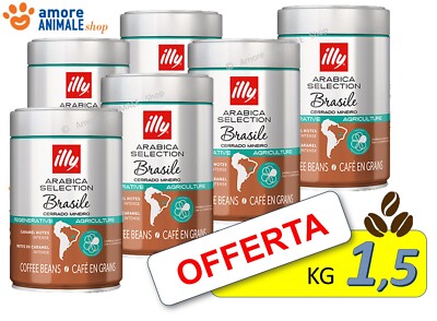 Illy Kaffee Bohnen BRASILE Arabica Auswahl 1,5 kg (6x250 g)