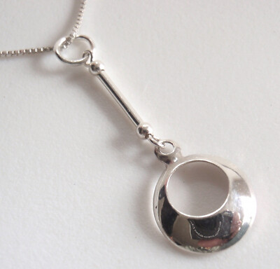 Hoop on Bar 925 Sterling Silver Necklace