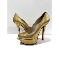 Alice  Olivia Stacey Bendet Gold Larimore Metallic leather platform heels EU 39