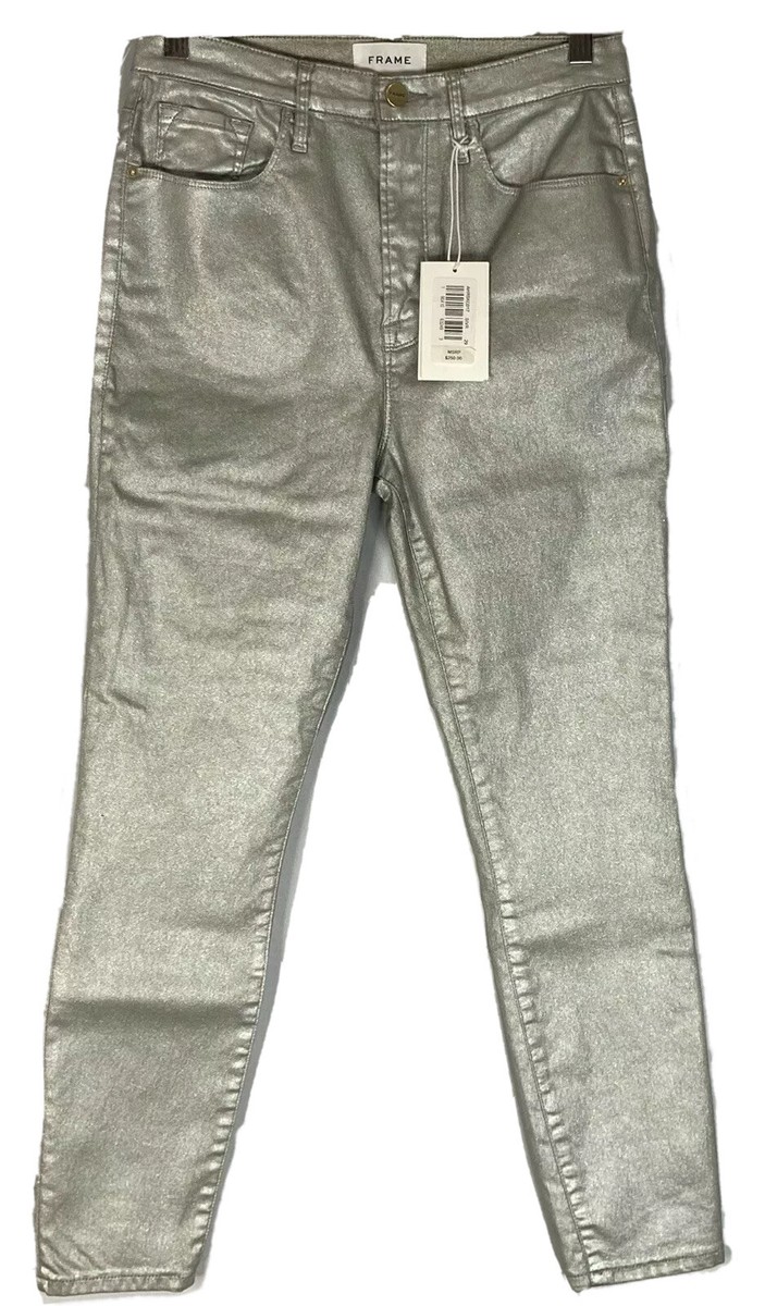 frame high rise cigarette jeans Frame Women's Jeans 29 Ali High Rise Cigarette Color Silver Skinny Fit