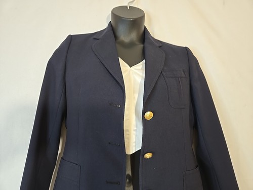Size M (8-10?) Women's Blazer Jacket. Navy Lined Long Sleeve Preowned - Picture 3 of 7