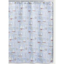 Sailing 100 Cotton Shower Curtain S1062BLU
