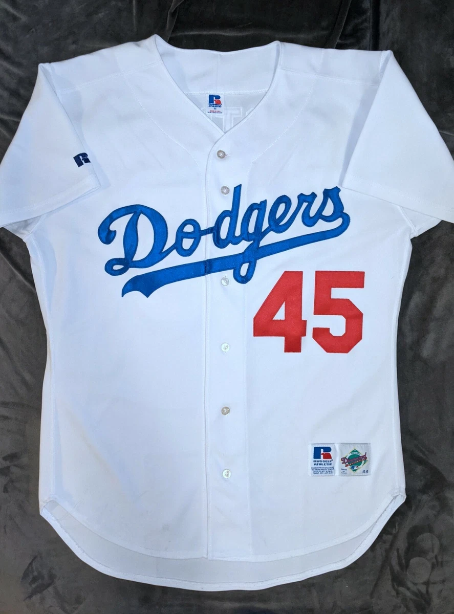 PEDRO MARTINEZ AUTHENTIC Russell Athletic LOS ANGELES DODGERS White Jersey  44