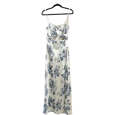 NWT REFORMATION Poppies Cutout Silk White Blue Floral Maxi Dress Sz 12 | eBay NWT REFORMATION Poppies Cutout Silk White Blue Floral Maxi Dress Sz 12 | eBay