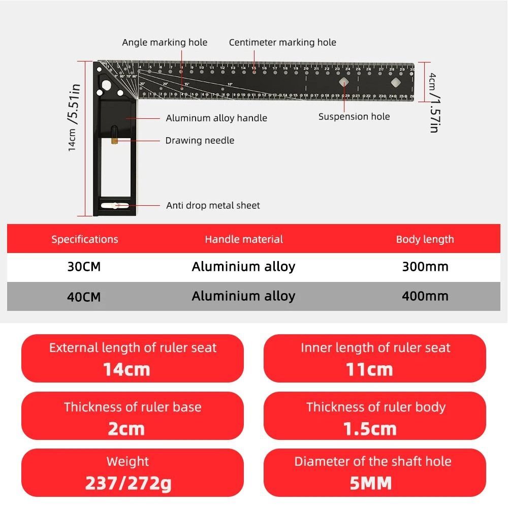 Metal Engineers Try Square Ruler Angle 45/90°Right Measurement Test ...