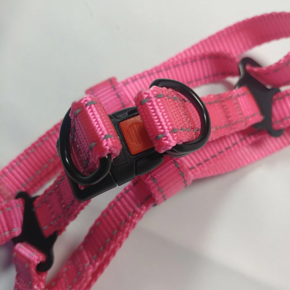 Dog Harness Step in Outdoor Walking, Comfort Adjustable small Pink