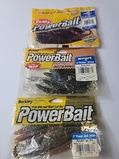 Bass Fishing Lot 3pk Berkley Powerbait 5" Jerk Shad 4" Hawg 4" Craw Chigger BA44