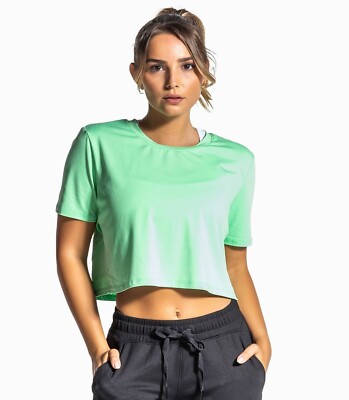 VIRUS INTERVAL CROP TEE T-SHIRT,Crossfit, Workout Fitness Sport Yoga