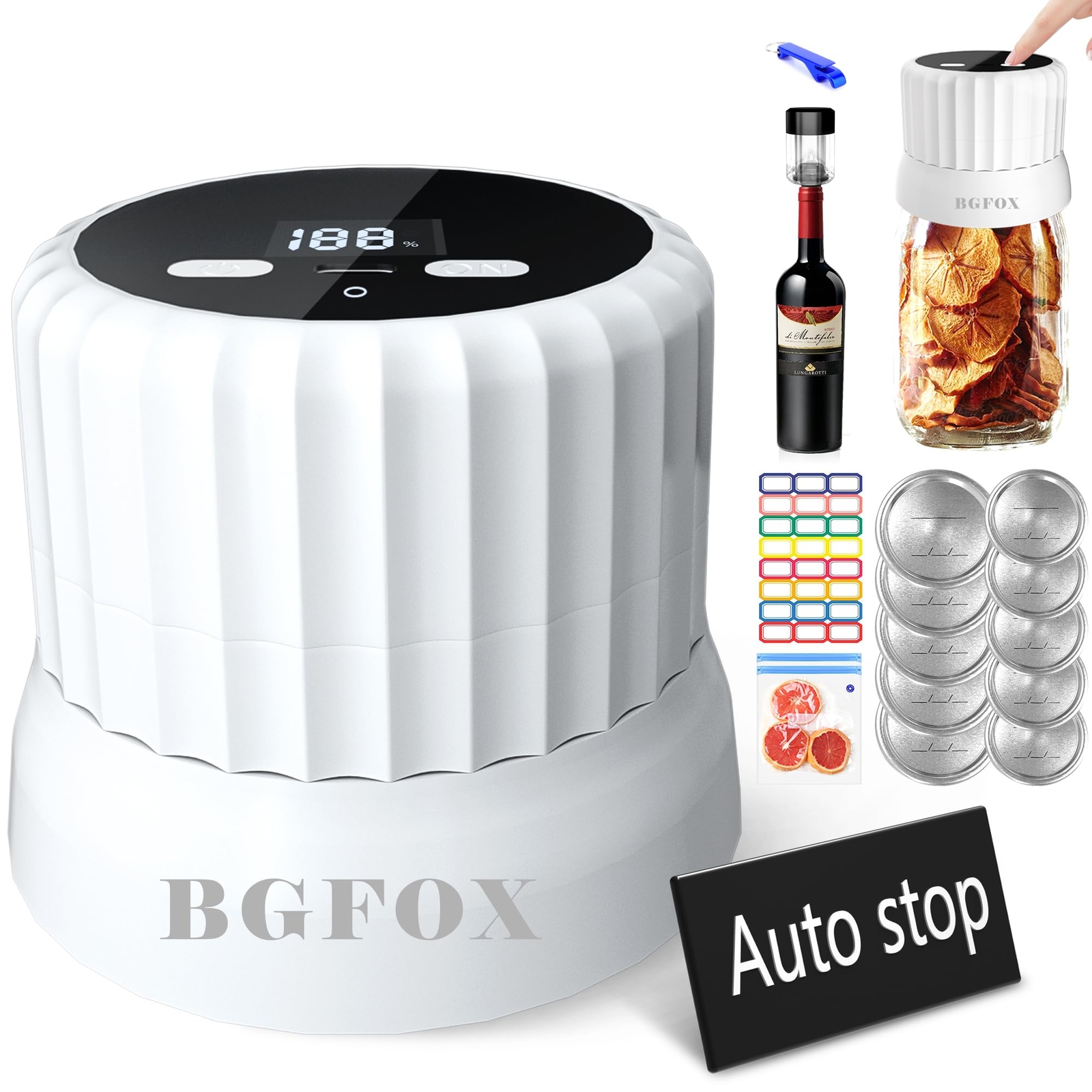 Fully Automatic Jar Vacuum Sealer for Canning Jars, Powerful 3-in-1 Electric ...