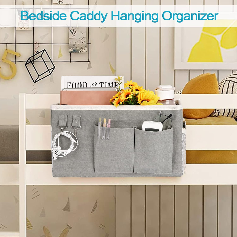 Bedside Caddy/Bedside Storage Bag Hanging Organizer for Bunk and