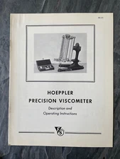 RARE Orig. HOEPPLER VISCOSIMETER Operation Instructions Manual 7 pgs Optical 421