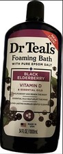 4 Pack Dr Teal's Black Elderberry Essential Oils Foam Bath Pure Epsom Salt 34 Oz
