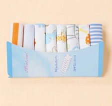 8 Very Cute Baby Washcloths Blue 