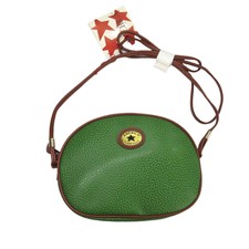 Perry Ellis Emerald Green Vintage Leather Crossbody Bag Deadstock Retro