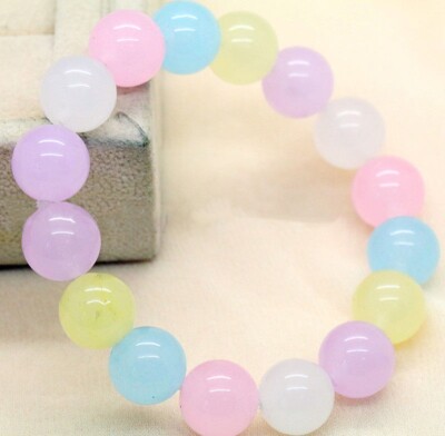 Natürliche 8/10/12mm Multi-color Jade Runde Edelstein Stretch Armbänder 19cm