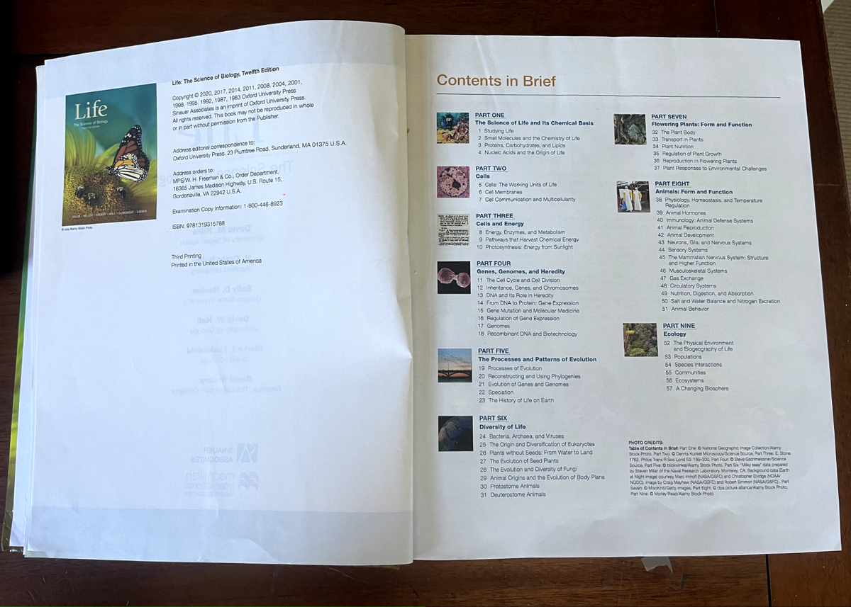 Life: The Science of Biology 12th Edition Hardcover | eBay UK