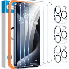 Protector de Pantalla de Cristal 3 3 y Lente de C mara para iPhone 15 Pro Max
