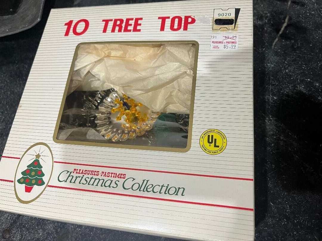 Vintage Blue Electric Christmas Tree Topper Star eBay