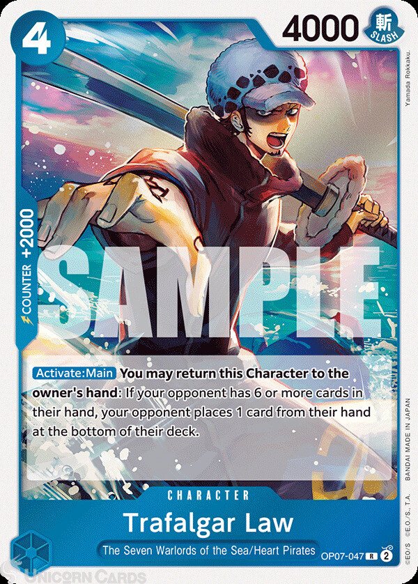 OP07-047 Trafalgar Law : Rare Foil English One Piece TCG Card : OP07: 500 Years