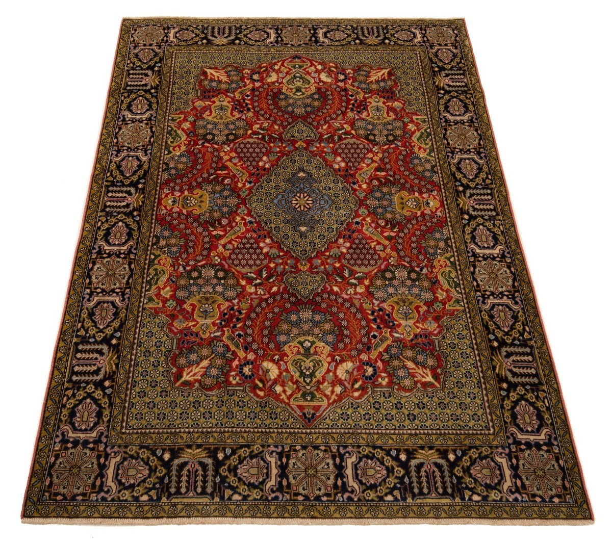 Tapis persan - Nain - Royal - 148 x 96 cm - rouge foncé