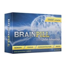 BrainPill Nootropic Supplement Concentration Memory Focus Mood Boost 60 Caps