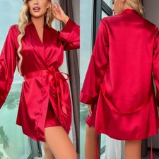 Red-Women-Sexy-Sleepwear-Lingerie-Lace-Underwear-Nightwear-Thong-Babydoll-Dress