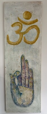 Original Bild, OM, 135x45cm, Handfläche, Yoga, Meditation, Positive Energie