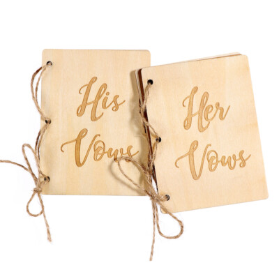 2PCS His and Her Vow Books Brown Kraft Paper Booklet for Journal Engagement Gift