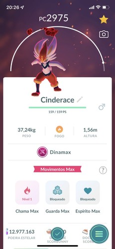 DYNAMAX CINDERACE - 3 MOVES - HIGH CP LV40