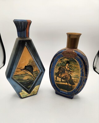 2 Vtg Beam's Choice Empty Bottles Prince Baltasar Carlos / Swordfish Lockhart