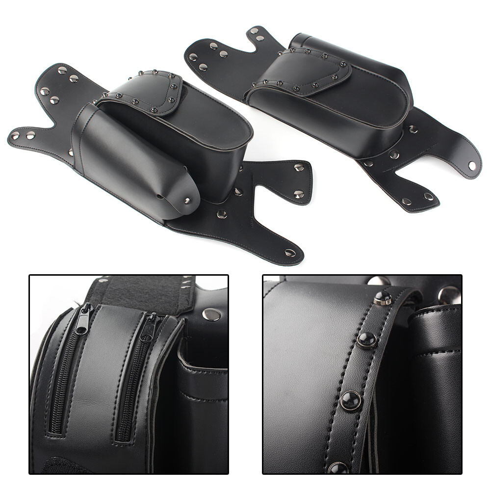 Black Saddlebag Guard Bag Water Bottle Holder for Harley Street Glide