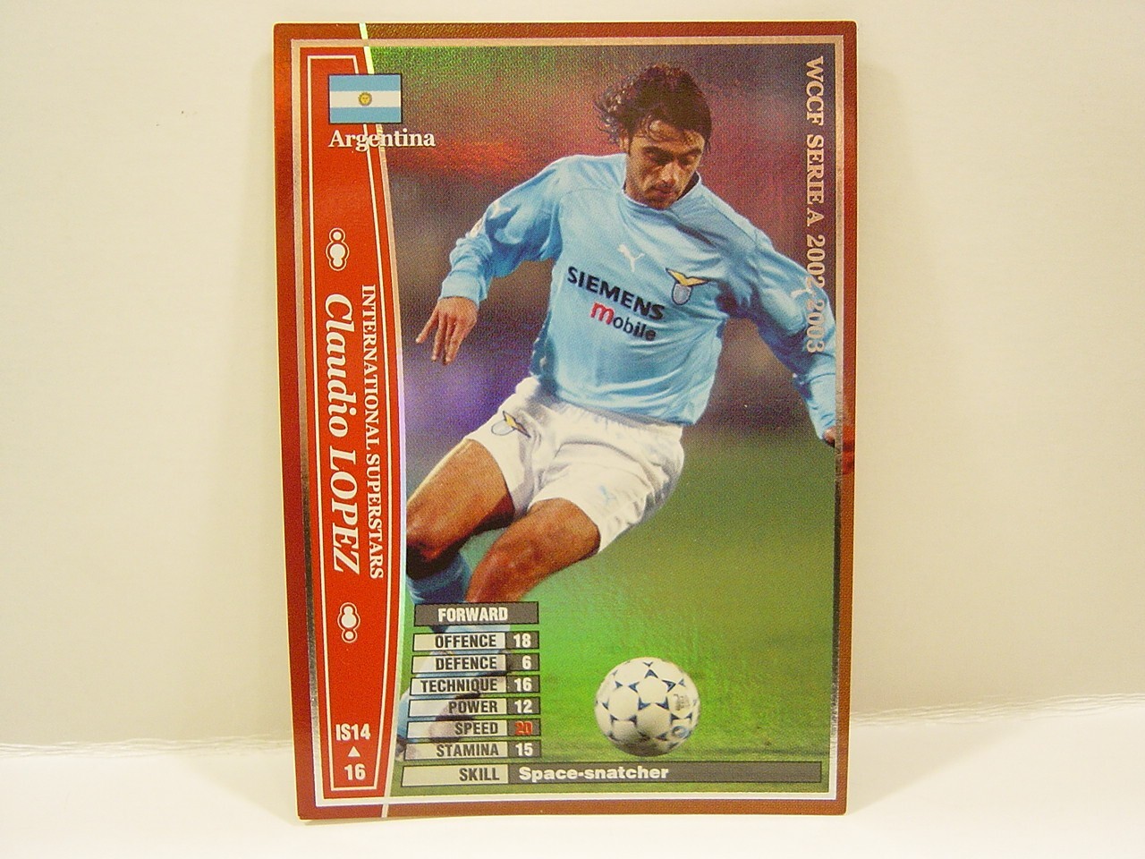 Panini WCCF 2002-03 IS Claudio Lopez 1974 Argentina No.7 International Superstar