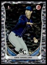 2014 Bowman Draft DP96 Eric Skoglund Royals Baseball Card Silver Ice