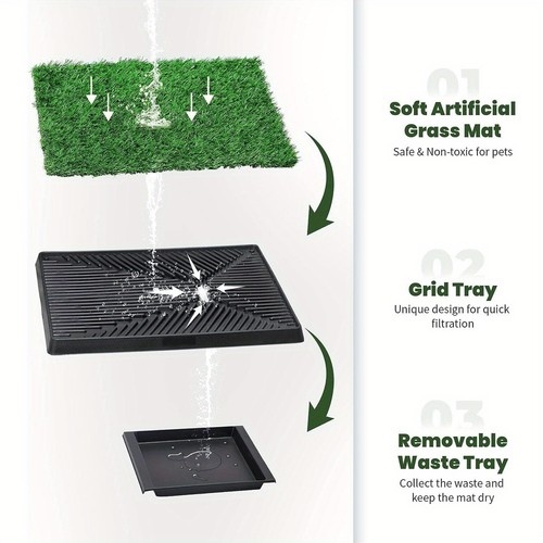 Pet Potty Indoor Dog Training Portable Toilet Large Loo Pad Tray 1-4 Grass Mat - Picture 6 of 18