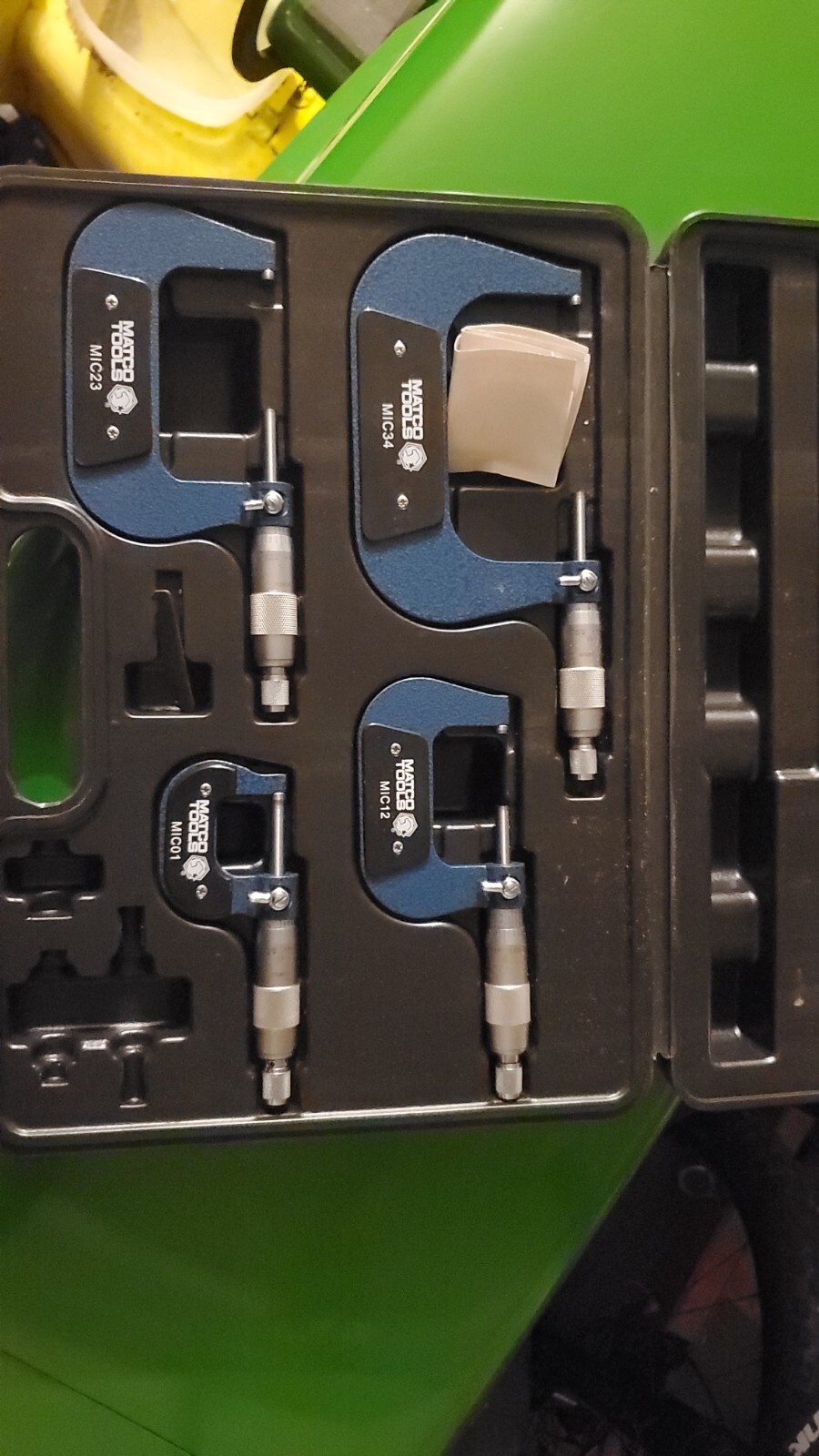 Matco Tools 4 Piece  Outside Micrometer Set. MIC34, MIC12, MIC23, MIC01