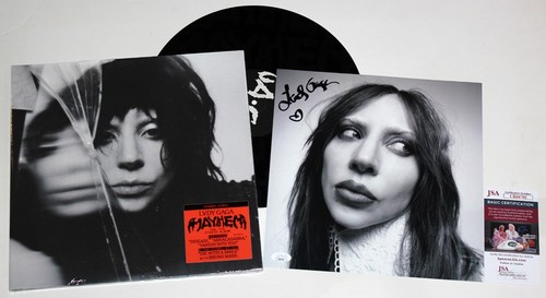 LADY GAGA SIGNED MAYHEM POSTER & LP VINYL ALBUM NEW AUTOGRAPHED JSA COA
