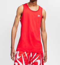Nike Men's Red/White Futura Embroidered Tank BQ1260-657 Size S
