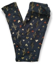 Lularoe Cactus Hearts TWEEN Leggings Love The Desert Saguaros on Blue NWOT