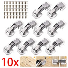 10PCS CABINET DOOR HINGE Cupboard Screw On Repair Fix Kitchen Bath Replacement