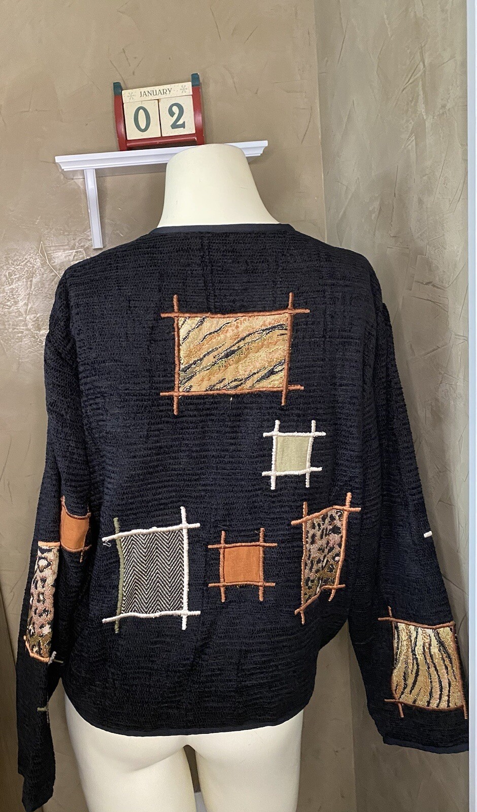 ALLURE CHENILLE PATCHWORK Spring BLAZER/JACKET wo… - image 3