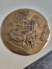 Vtg Wendell August Forge 1995 Sleigh Ride solid Bronze Christmas Ornament