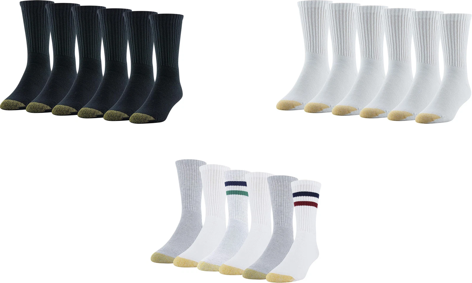 GOLDTOE Men's Cotton Short Crew Athletic Socks (6 Pairs)
