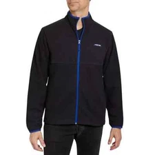 Lands' End Fleece Zip Up Jacket Lightweight Black Soft Men's Size XL