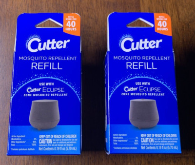 Cutter Eclipse Zone Mosquito Repellent 40-Hour Refill, 2 pack new