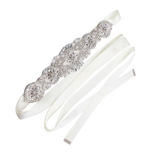 Jeweled Wedding Belt Rhinestone Wedding Belt Bridal Dress Sash - Picture 2 of 13