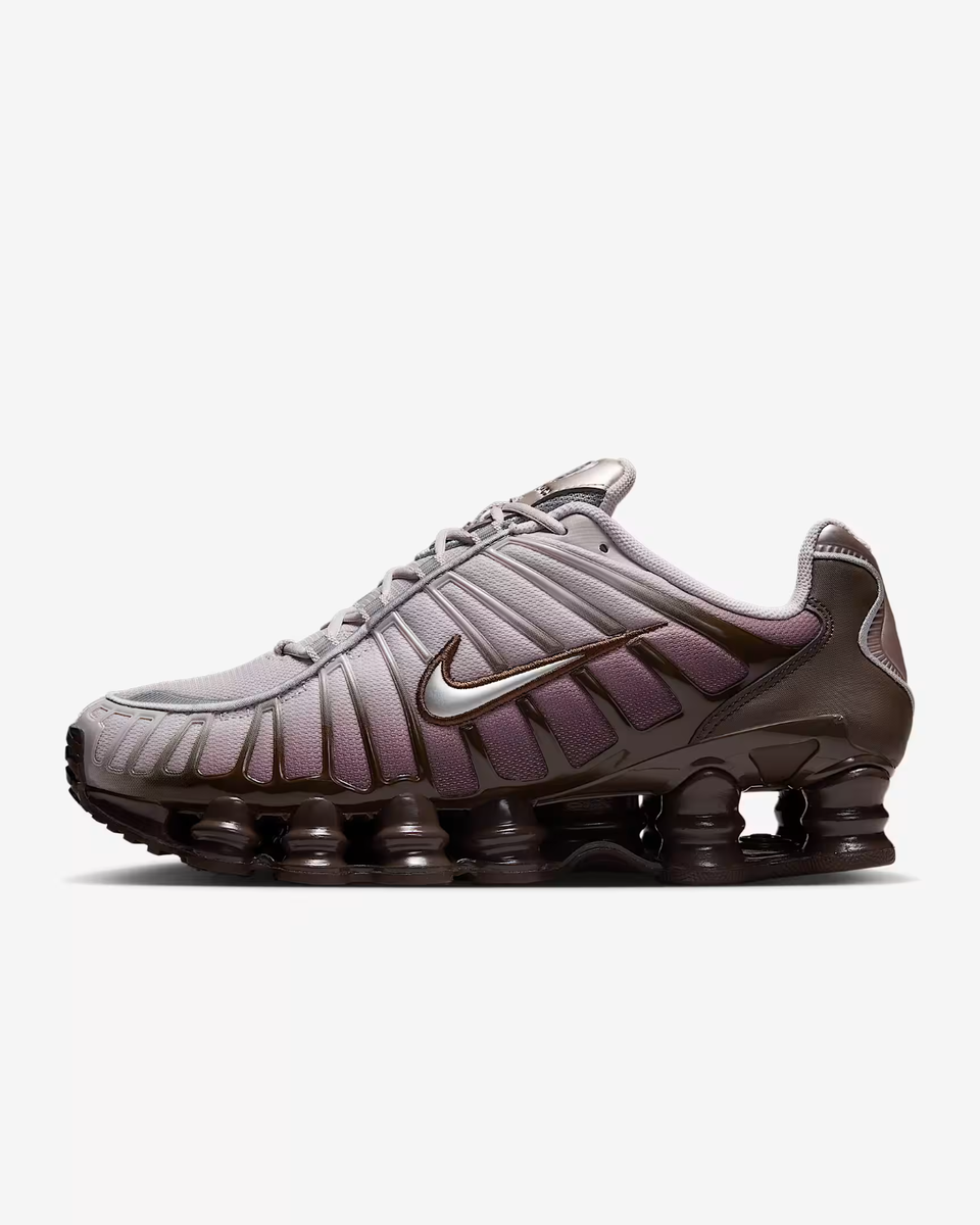 NIKE ☆ Shox TL Women’s ‘Brown Violet’ Nike Shox TL Women's Shoes in Baroque Brown/Platinum Violet