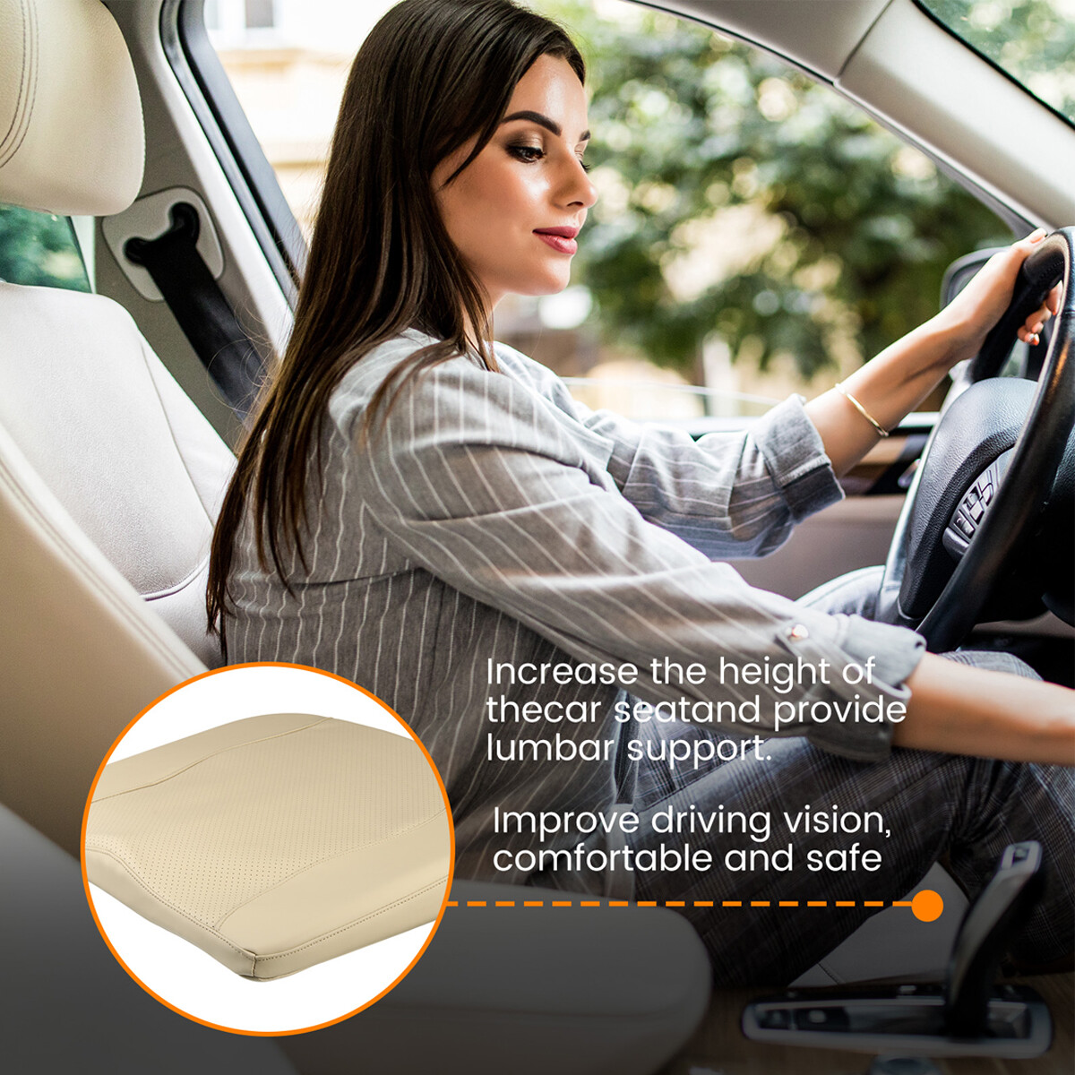 ELUTO Car Seat Cushion Wedge Coccyx Cushion Memory Foam Seat Cushion