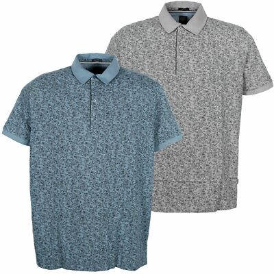 Kitaro Poloshirt Polo Shirt Herren Kurzarm Baumwolle Blau Piqué Plusgröße